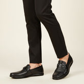 Hayes London | Dune Horsebit Loafers – Black Perforated Genuine Leather Men’s Shoes